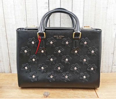 Henri Bendel Turnlock Satchel Jeweled Floral Applique - w/ Strap, Dustbag - NWOT - Image 1 of 4