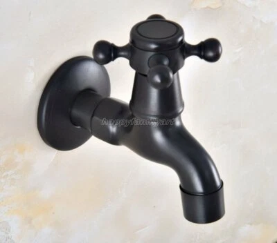 Wall Mounted Black Oil Rubbed Brass Sink Mop Pool Faucet Basin Water Tap yav339 - Image 1 of 4
