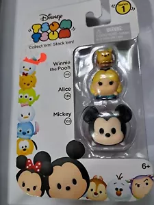 Disney Tsum Tsum 3 Pack Series 1 Figures - Mickey Mouse, Alice and Pooh NEW - Picture 1 of 2
