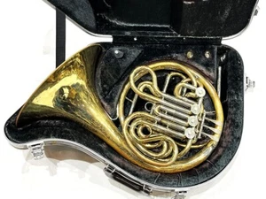 YAMAHA YHR-664 Full Double Horn Brass Maintained w/ Hard case Used SN 003*** F/S - Picture 1 of 9