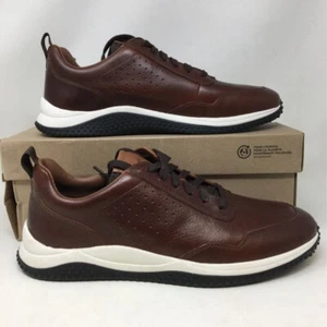 NEW Clarks Men's Puxton Lace Fashion Sneakers Brown Tan Leather Lace Up 13M - Picture 1 of 9