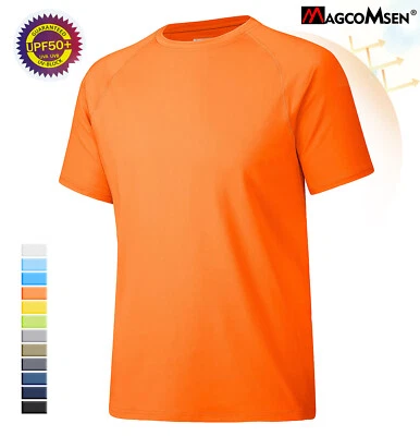 UPF 50+ Mens Performance Shirt Short Sleeve Quick Dry Workout Fishing UV T-Shirt - Image 1 of 4