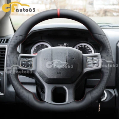 Full Leather Steering Wheel Fit 2012-2018 Dodge Ram 1500 2500 3500 Red Line - Image 1 of 4