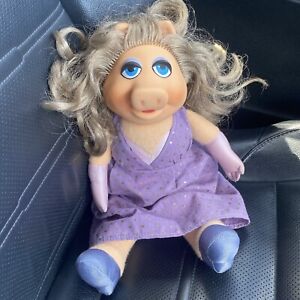 Vintage1980 Fisher Price Jim Henson 14" Miss Piggy Muppet Doll Plush #890 purple