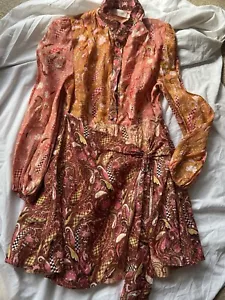 Kate Ford 'L/S Fit N Flare ' Linen Dress Size 12 - Foto 1 di 7