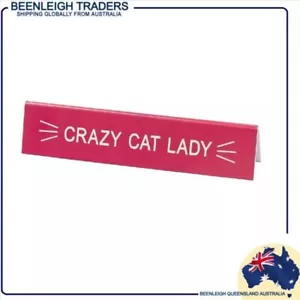 Desktop Sign CRAZY CAT LADY Brand New - Foto 1 di 7