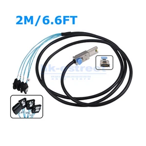 External Mini SAS SFF-8088 to 4 SATA 7pin hard disk 6Gbps data Server Raid Cable - Picture 1 of 13