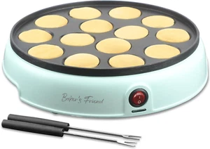 Mini Pancakes Maker Machine, Dutch Mini Pancake Griddle, 14 Holes Electric Poffe - Picture 1 of 12