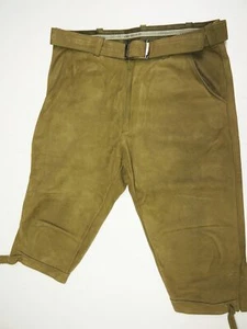 Vintage Glattleder Lederhose Innentaschen Leder Kniebund grün Zustand gut Gr.50 - Bild 1 von 8