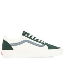 Men's Vans Old Skool Lace up Casual Trainers in Green and White