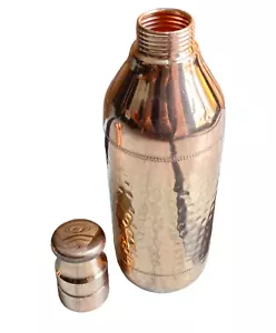 Pure Copper Hammered Handmade Water Bottle 1.5LITERS for Ayurveda Benifit freeze - Picture 1 of 4