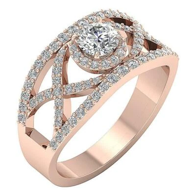 SI1 G 1.20 Ct Solitaire Halo Anniversary Ring Round Diamond Rose Gold Appraisal - Image 1 of 4