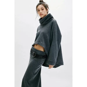 NWOT $148 Free People Milley Reversible Set Fleece Midi Skirt Set XS - Picture 1 of 4
