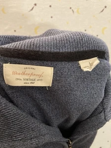 Wetterfester Vintage Pullover Herren Large Blau Acryl Pulli Sweatshirt 1/4 Zip - Bild 1 von 11