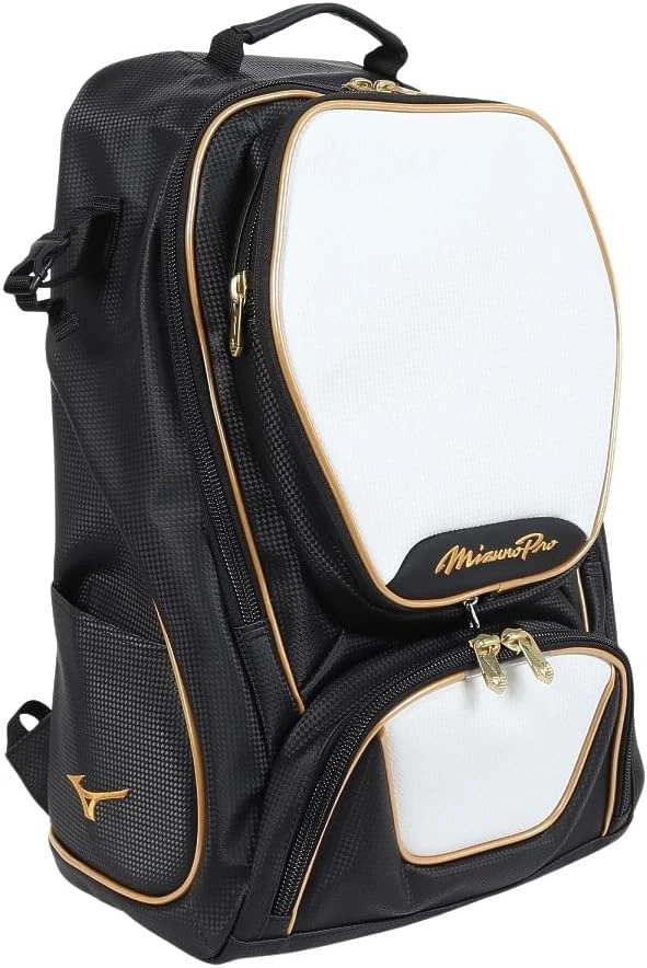 Mizuno Pro Baseball MP Backpack 1FJD3000 Synthetic Leather PVC 40L Black x White