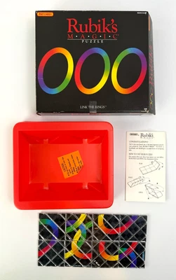 1986 Rubik's Magic Puzzle Link The Rings Rubiks Matchbox CIB Box & Instructions - Image 1 of 4