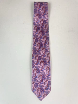 Corbata Italo Ferretti Nueva con Etiquetas Rosa Paisley 100% Seda Hecha en Italia Foto 1 de 4