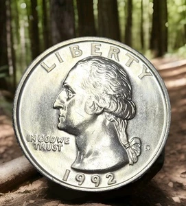 D Washington Quarter Bu 1992 impresionante cuarto de juego como nuevo - Imagen 1 de 2