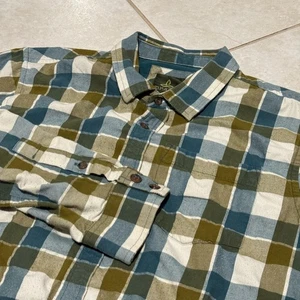 prAna Shirt Mens Large Green Blue Plaid Long Sleeve Organic Cotton M2HUNT315 - Picture 1 of 11
