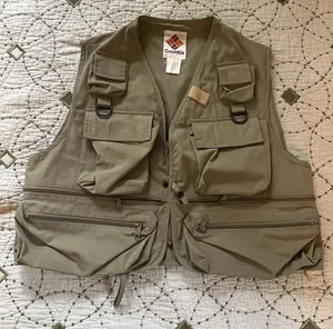Vintage 44” Chest Columbia Sportswear Front Utility Hunting Bird Pocket Vest - Picture 1 of 17