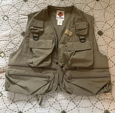 Vintage 44” Chest Columbia Sportswear Front Utility Hunting Bird Pocket Vest - Image 1 of 4