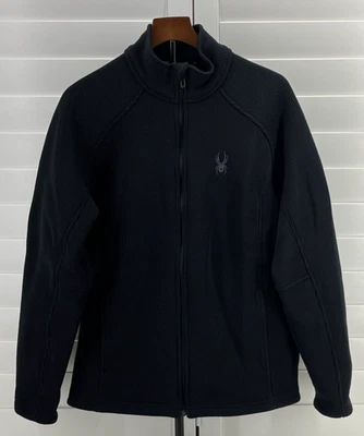 Spyder Hombre Chaqueta de Vellón Estelar Suéter Abrigo Forrado Sherpa Grande Negro Enganches Foto 1 de 4