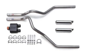 1996-1999 GMC Sierra Dual Exhaust Flowmaster Kit Super 10 Muffler Chrome Tips - Picture 1 of 4