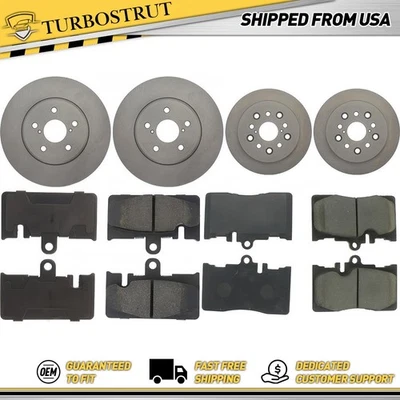 Front & Rear OE Brake Rotors Brake Pads Kit for 2001-2006 Lexus LS430 4.3L - Image 1 of 2