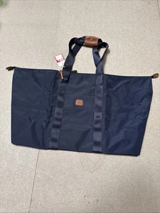 Brics Navy with Leather Trim Tote Bag - 27" x 15" - New - Picture 1 of 4