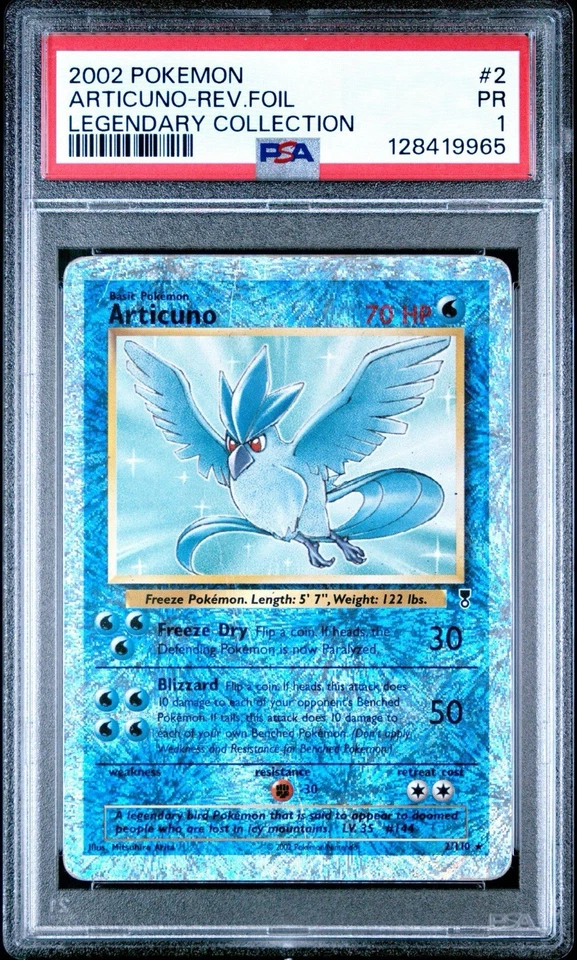 2002 POKEMON LEGENDARY COLLECTION #2/110 ARTICUNO REVERSE HOLO PSA 1 - Image 1 of 1