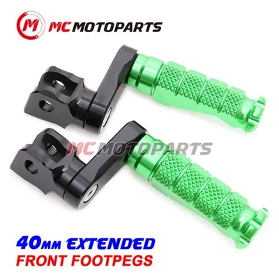 Para Kawasaki ZX-6R NINJA ZX-600 95-02 MCCP 40mm Bajadora VERDE Pies de Piloto Foto 1 de 4