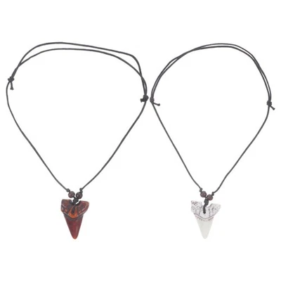  2 Count Haifischzahn Halskette Mann Reisen Haifischanhänger Für Herren - Bild 1 von 4