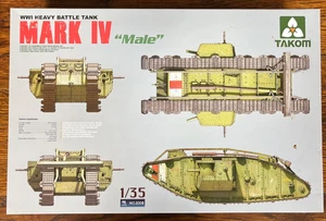 1/35 Takom Primera Guerra Mundial Tanque de Batalla Pesado Mark IV "Hombre" Primera Guerra Mundial Armadura RARO - Imagen 1 de 10