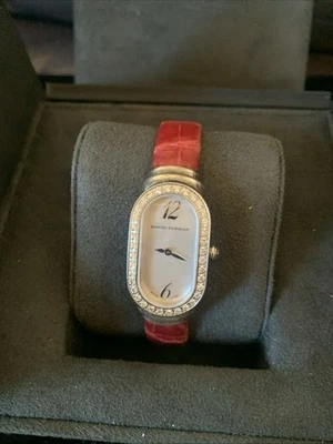 David Yurman 925 Silver Stainless T-408 Madison Diamond Watch Red Alligator Band - Image 1 of 4