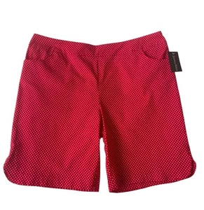 Jessica Riley Red White Polka Dot Shorts Pockets 9 Inch Inseam Woman's 3X NWT - Picture 1 of 3
