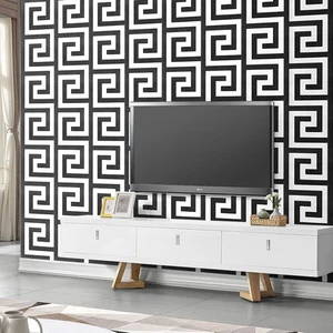 Self-adhesive Wallpaper,3D Black-White Textured Line Geometric Pattern Home Deco - Picture 1 of 9
