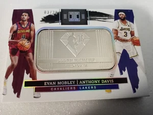 2021 MINT Panini Impeccable Anthony Davis Evan Mobley Rookie Silver Jersey 3/20 - Picture 1 of 2