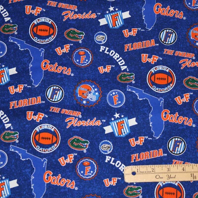 University of Florida Gators Cotton Fabric Print  25" x 42"   #FL-1208 - Image 1 of 3