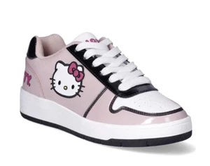Hello Kitty By Sanrio Woman Size 8 Lace Up Shoes Pink Court Casual Sneakers NWB - Picture 1 of 10