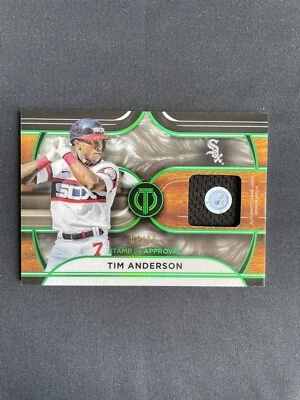 2022 Topps Tribute Tim Anderson Green Stamp Of Approval /99 SP Chicago White Sox - Image 1 of 3