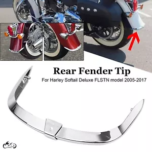 Chrome Rear Fender Tip Trim Trailing For Harley Softail Deluxe FLSTN 2005-2017 - Picture 1 of 13
