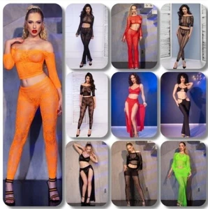 Festival Rave encajes Gogo Outfit Recortado Top Sujetador Leggings Pantalones Falda Vestido - Imagen 1 de 52