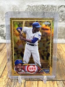 Ernie Banks 2023 Topps Chrome Gilded Gold Etch Refractor #18/99 #47 Cubs