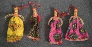 4 Vintage Traditional Kathputli Rajesthan String Puppets from India - Picture 1 of 9