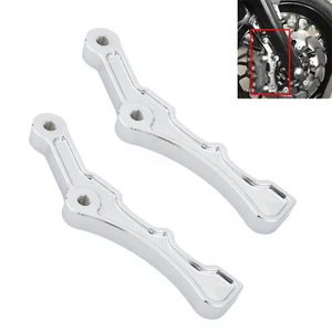 Pair Chrome Radial Front Brake Caliper Mount Brake Caliper Brackets For Harley - Picture 1 of 7