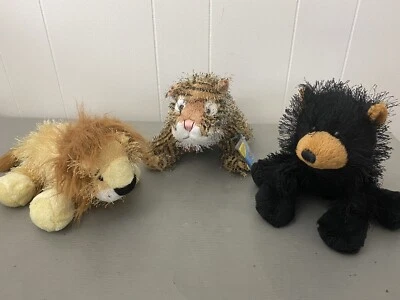 WEBKINZ GANZ LOT OF 3 Lion Tiger and Bear Oh My! Cute Stuffed Animals Plush Pets - Image 1 of 4