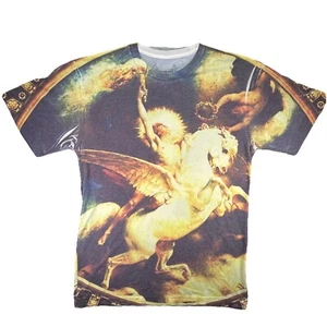 Maglietta Leon Bonnat L Il Trionfo dell'Arte Stampa All Over Mitologia Shirt Pegasus - Foto 1 di 6