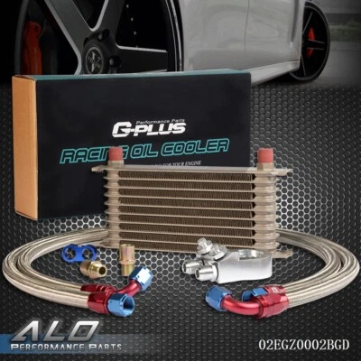 Nuevo Enfriador de Aceite de Motor Universal 10 Filas 10AN + Kit Adaptador de Filtro Nuevo Foto 1 de 4