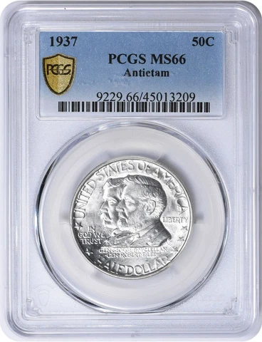Antietam Commemorative Silver Half Dollar 1937 MS66 PCGS Cover