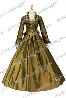 Dama Victoriano Gótico Botón Brocado Delgado Lolita Vintage Boda Vestido Formal Foto 1 de 4